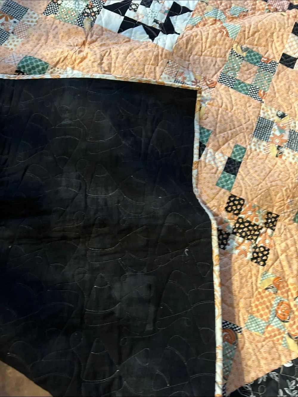 ONE OF A KIND -HANDCRAFTED Quilt CandyCorn Motif
